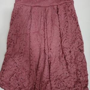 Dark Pink Mid Length Skirt w/Slit